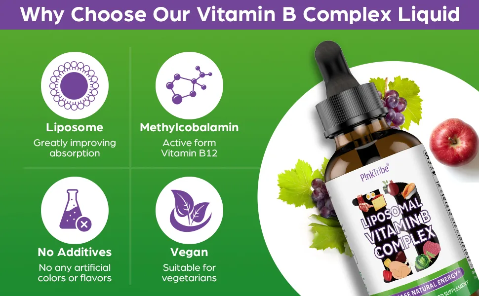 Liposomal Vitamin B Complex Liquid - High Strength B-Vitamin Complex Drops Supports Immune System and Energy Levels 60ml (Pack of 1) 1 Pack - Why Choose Our Vitamin B Complex Liquid