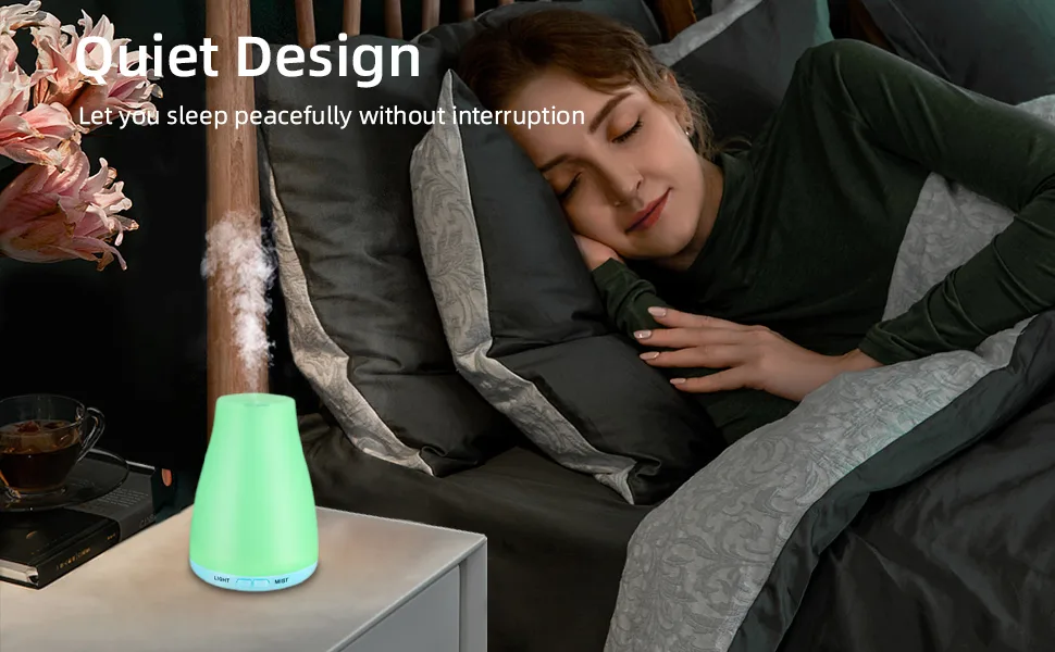 Trace 100ml Home Aromatherapy Small Essential Oil Diffuser Electric Cool Mist Air Diffuser with USB Power Cord 7 LED Color Changing Suitable for Small Room Bedroom Office Desk Light Blue - product information 10