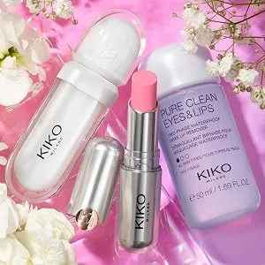 KIKO Milano Pure Clean Micellar Biphase Water 200Ml | Bi-Phase Micellar Water For Cleansing Your Face Eye Contours And Lips - Eyes & Lips Mini