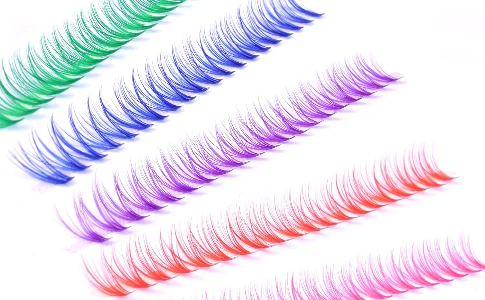 wiwoseo Brown Lash Clusters Colored Lashes Cluster Extensions Individual Brown Eyelashes Cluster Natural Wispy Lash Clusters DIY Eyelash Extensions for Beginners Y-cluster lashes 8-12MM - product information 16