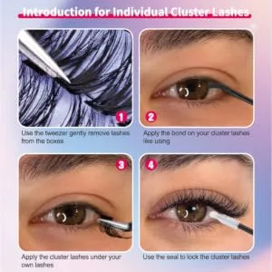 wiwoseo Brown Lash Clusters Colored Lashes Cluster Extensions Individual Brown Eyelashes Cluster Natural Wispy Lash Clusters DIY Eyelash Extensions for Beginners Y-cluster lashes 8-12MM - product information 17