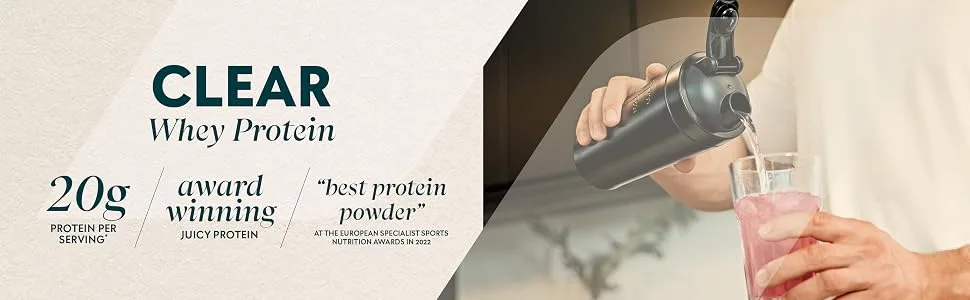 Myprotein Clear Whey Isolate Protein Powder - Raspberry Lemonade - 500g - 20 Servings - Cool and Refreshing Whey Protein Shake Alternative - 20g Protein and 4g BCAA per Serving Raspberry Lemon 500 g (Pack of 1) - Clear Whey Protein Powder
