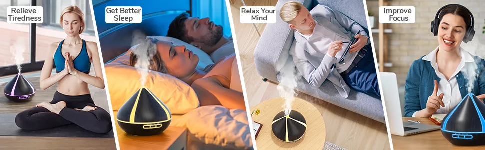 Diffusers 500ML with 8 Essential Oils Set Aromatherapy Diffusers Air Freshener Humidifiers with Remote Control 4 Timer and Waterless Auto-Off Cool Mist Humidifiers for Bedroom - B09WYMD5XM