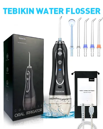TEBIKIN Water Flosser Replacement Head for Electric Water Flossers (5 Replacement Nozzles) Replacement Tips - plaque remover for teeth