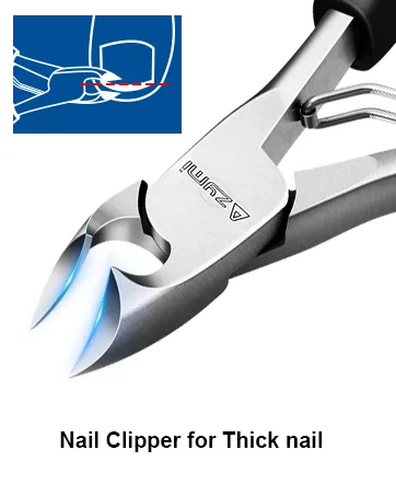 Toe Nail Clippers for Thick Nails Heavy Duty Toenail Scissors Cutters Kit with Nail File & Nail Hook Sharp Curved Blades- Wide Jaw Opening- Soft Handle Black+silver - product information 3