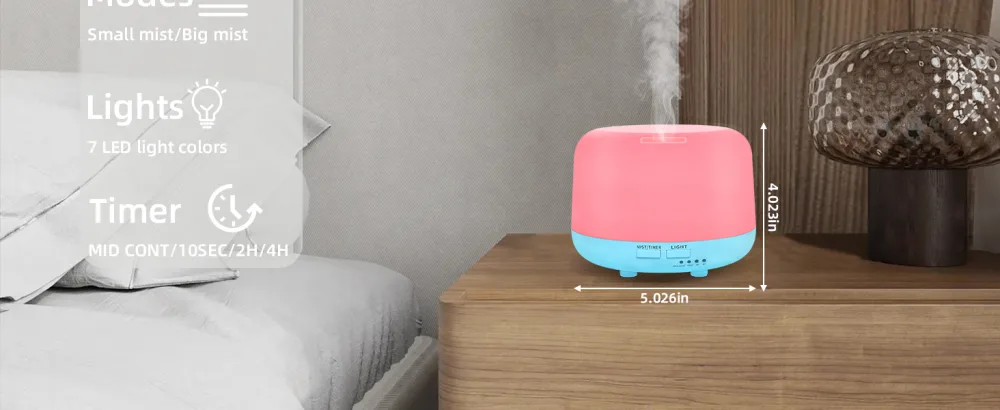 DIFFOFE 300ML Essential Oil Diffuser Cool Mist Air Aromatherapy Humidifier with Remote Control 7 LED Color Changing Light 4 Timer Settings for Bedroom Home (Blue) Light Blue - product information 11