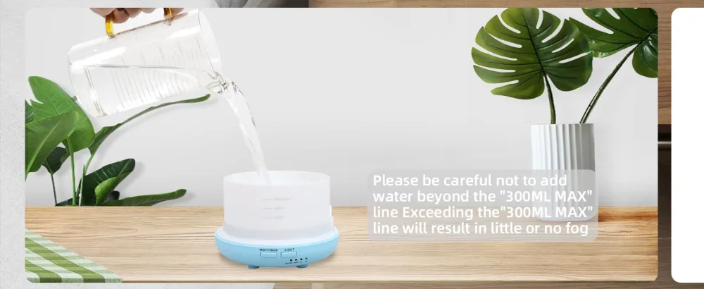 DIFFOFE 300ML Essential Oil Diffuser Cool Mist Air Aromatherapy Humidifier with Remote Control 7 LED Color Changing Light 4 Timer Settings for Bedroom Home (Blue) Light Blue - product information 14
