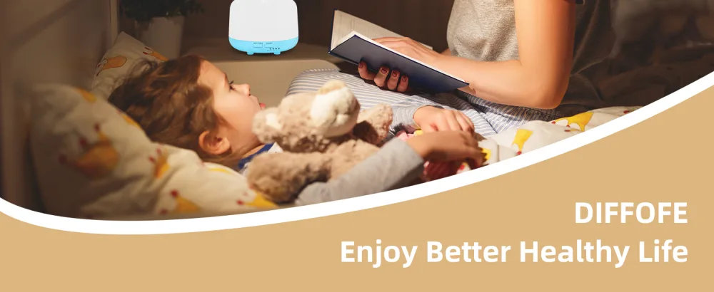 DIFFOFE 300ML Essential Oil Diffuser Cool Mist Air Aromatherapy Humidifier with Remote Control 7 LED Color Changing Light 4 Timer Settings for Bedroom Home (Blue) Light Blue - product information 20