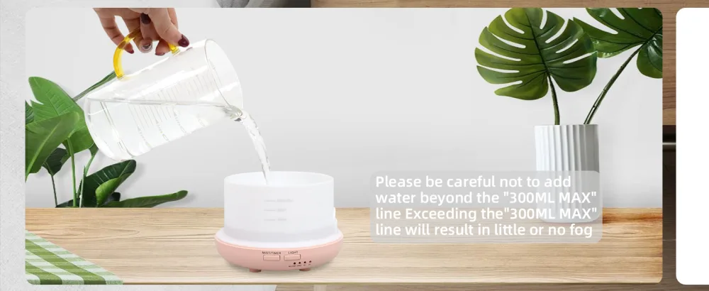 DIFFOFE 300ML Aromatherapy Essential Oil Diffuser with Remote Control Home Air Humidifier 8-Hour Quiet Scent Diffuser 4 Timer Settings 7 LED Color Changing Light for Bedroom Small Rooms (Pink) - product information 14