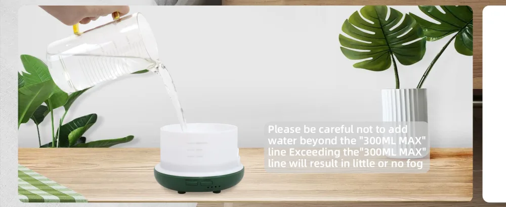DIFFOFE 300ML Essential Oil Diffuser Small Aromatherapy Air Diffuse with Remote Control Electric Aroma Humidifier 8 Hours Quiet Operation 7 LED Color Night Lights Timer (Green) - product information 14