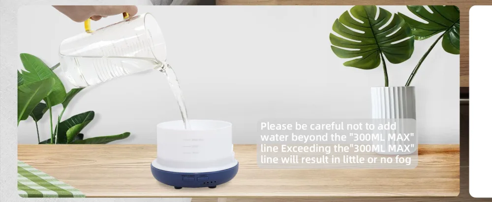 DIFFOFE 300ML Essential Oil Diffuser Small Room Cold Mist Air Aromatherapy Quiet Operation Timer 7-Color LED Night Light for Family Living Room (Dark Blue) - product information 14