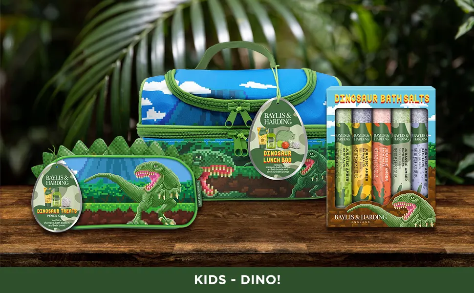 Baylis & Harding Dinosaur Pencil Case Gift Set (Pack of 1) - Vegan Friendly - Lifestyle Image