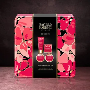 Baylis & Harding Boudiore Cherry Blossom Luxury Pamper Tin Gift Set (Pack of 1) - Vegan Friendly Cherry Blossom Pamper Tin - Lifestyle Image