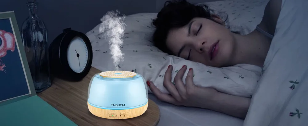 TAIGUCAT 300ML Aromatherapy Essential Oil Diffusers for Home 8 Hours Quiet Electric Air Diffuser with USB-C Power Cord Remote Control 7 LED Color Changing Lights Bottom - Yellow - product information 15