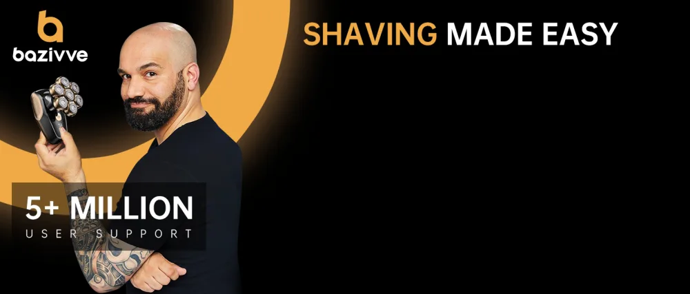 Head Shavers for Men Detachable Bald Head Shaver Type-C Easy Recharging with LED IPX7 Higher Waterproof Wet/Dry Grooming Kit for Head 100 Mins Longer Using Time - Bazivve head shaver
