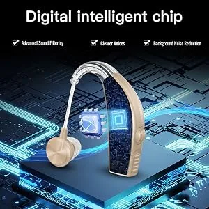 JD Health Tech | Hearing Amplifier Aid Rechargeable Digital Personal Sound Amplifier Devices for Adults BTE Pair - Hearing amplifier Digital Chip
