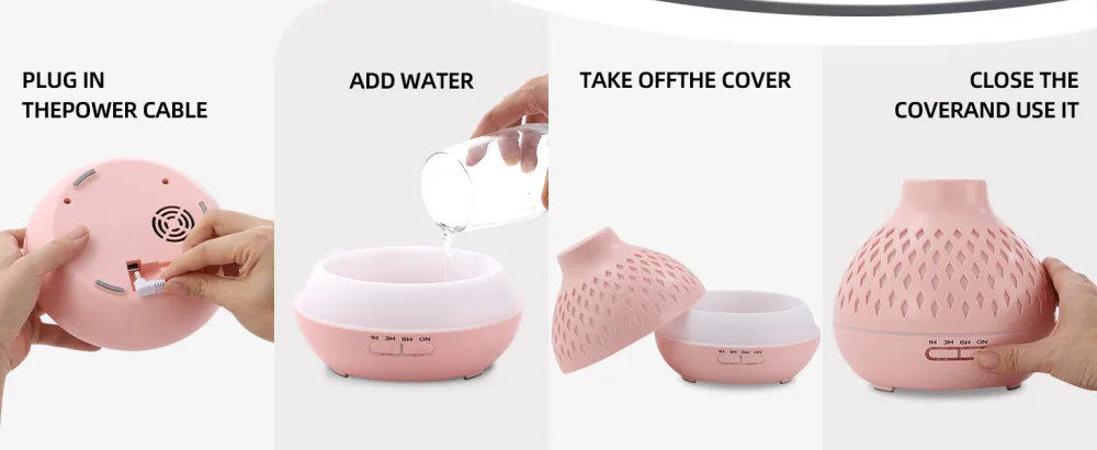 SPLITSKY 400ML Essential Oil Diffuser Scent Diffuser with Remote Control Cool Mist Aromatherapy Air Humidifier Electric Nebulizer with 7 LED Light Colors for Bedroom Home Pink - product information 20