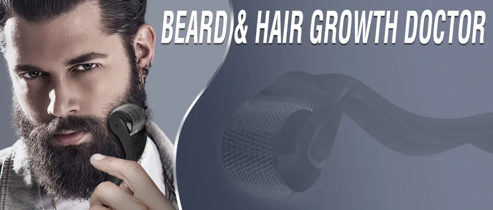 Dr.roller Derma Roller Hair Growth Men Beard Roller Microneedling Roller for Growth 540 0.5mm Titanium Micro Needles Beard Growth Roller Derma Roller 0.5mm for Stimulate Beard and Hair Growth - DERMA ROLLER