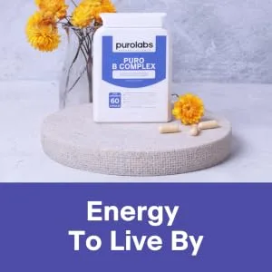 Puro Vitamin B Complex | High Strength | 8 Essential B Vitamins | High Absorption | Methylated with Folate B6 & B12 | 60 Capsules - Energy to live by