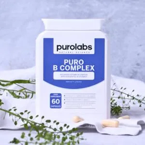 Puro Vitamin B Complex | High Strength | 8 Essential B Vitamins | High Absorption | Methylated with Folate B6 & B12 | 60 Capsules - Puro B-Complex vitamins