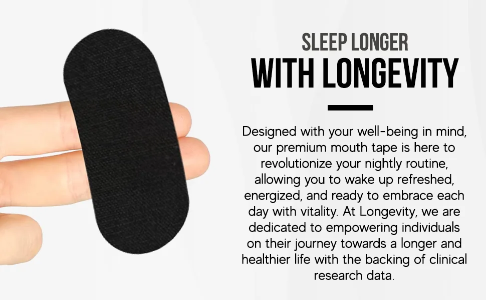 Longevity Sleep Tape - Mouth Tape for Sleeping Snoring Aid Improved Nasal Breathing Strong But Gentle Adhesion (30 Strips) - Company description