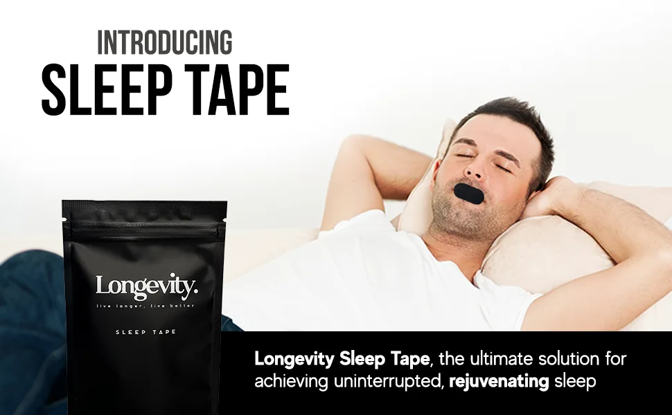 Longevity Sleep Tape - Mouth Tape for Sleeping Snoring Aid Improved Nasal Breathing Strong But Gentle Adhesion (30 Strips) - first