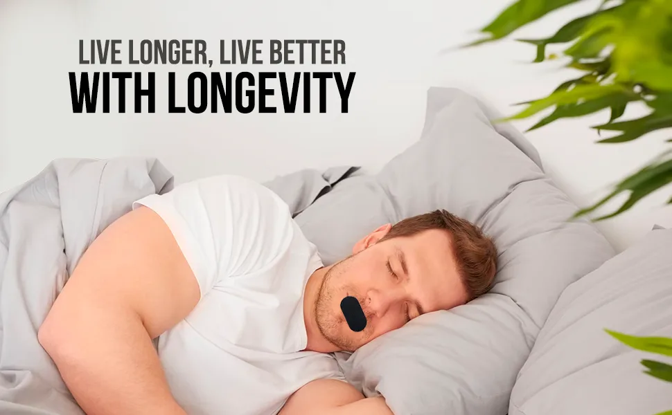 Longevity Sleep Tape - Mouth Tape for Sleeping Snoring Aid Improved Nasal Breathing Strong But Gentle Adhesion (30 Strips) - last