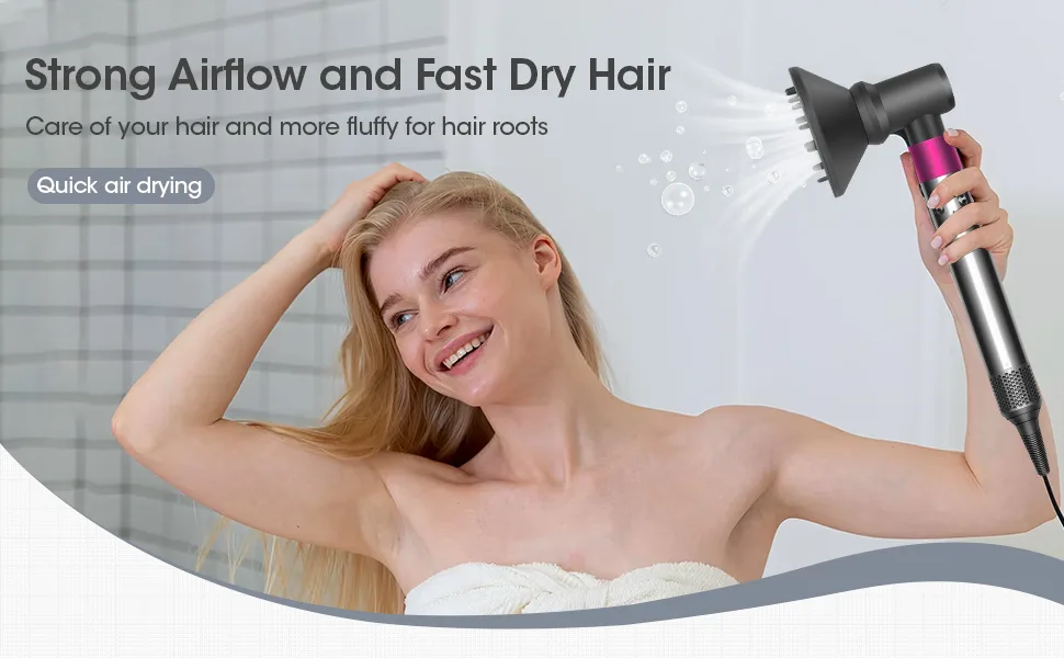Diffuser and Adaptor Compatible with Dyson Airwrap Styler Attachments Airwrap Diffuser Hood Nozzle Fitting for Airwrap Styler Into A Hair Dryer Combination - Diffuser and Adapter