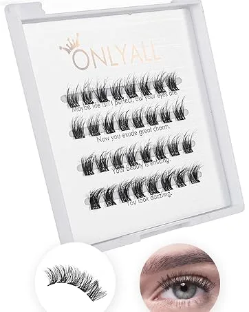 Onlyall Cluster Lashes DIY Eyelash Extensions 24 Lash Clusters Individual Lashes Natural Look Strip Lashes Extension False Lashes CSJ-140 CSJ-140(12MM) - product information 12