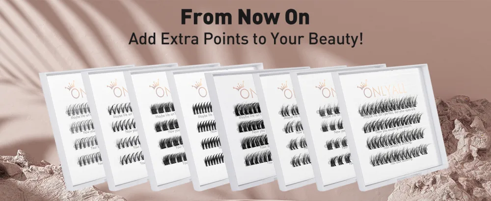 Onlyall Lash Clusters DIY Eyelash Extensions 32 Cluster Lashes Individual Lashes Natural Look Strip Lashes Extension False Lashes CSJ-139 CSJ-139(10MM) - cluster lashes