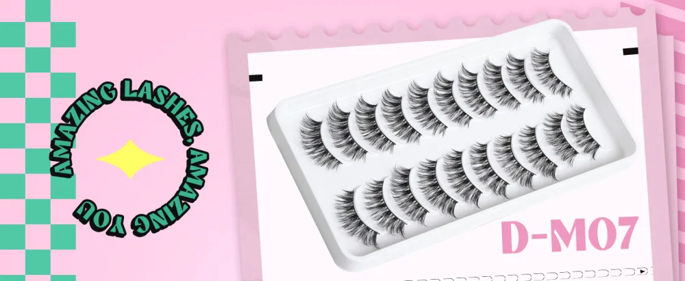 Mink Lashes Full Volume Lashes Natural Look False Lashes Cat Eye Lashes Lifting Effect False Eyelashes 10 Pairs D-M07 D-M07 (14mm) - Mink Lashes Full Volume Lashes Natural Look like kiss lashes
