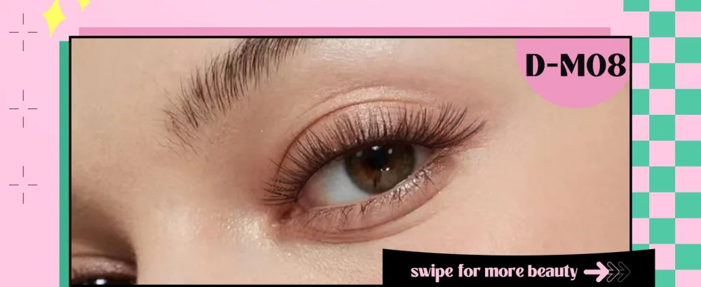 Wispy Lashes Natural Look False Lashes Gradual Lash Natural Lashes Fake Eyelashes Thin Band Eyelashes 10 Pairs D-M08 D-M08 (10mm) - Mink Lashes Full Volume Lashes Natural Look like kiss lashes