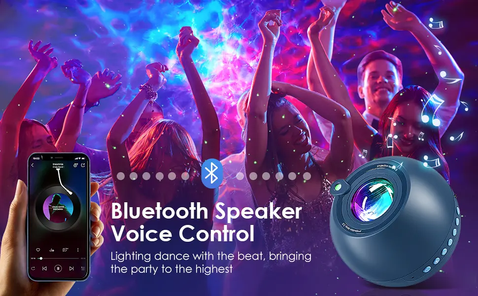 Galaxy Projector HD RGB Star Projector Night Light Projector for Bedroom 15 White Noise Galaxy Light Projector HiFi Bluetooth Speaker Galaxy Light Remote&Timer Sensory Lights Projector Light for kids Deep Sky Blue - galaxy projector star light projector for bedroom lights for bedroom galaxy projector for bedroom