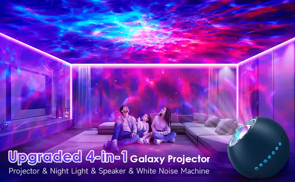 Galaxy Projector HD RGB Star Projector Night Light Projector for Bedroom 15 White Noise Galaxy Light Projector HiFi Bluetooth Speaker Galaxy Light Remote&Timer Sensory Lights Projector Light for kids Deep Sky Blue - light projector for bedroom galaxy light for bedroom galaxy projector for bedroom star projector