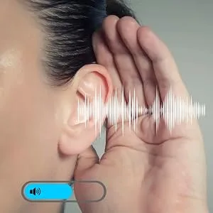 JD Health Tech | Hearing Amplifier Rechargeable Digital Personal Sound Amplifier Devices for Adults BTE Single - Hearing Amplifier Sound wave infographic