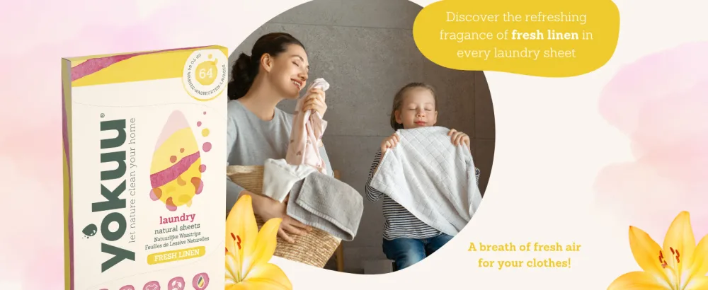 YOKUU Probiotic Laundry Sheets| 64 loads | Fresh Linen Scented | Travel Washing Detergent| Eco Laundry Detergent Sheets - laundry sheets aundry sheets detergent washing sheets eco laundry detergent laundry strips