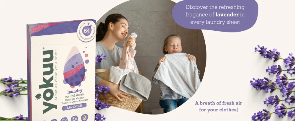 YOKUU Probiotic Laundry Sheets| 64 loads | Lavender Scented | Travel Washing Detergent| Eco Laundry Detergent Sheets - aundry sheets detergent washing sheets eco laundry detergent laundry strips