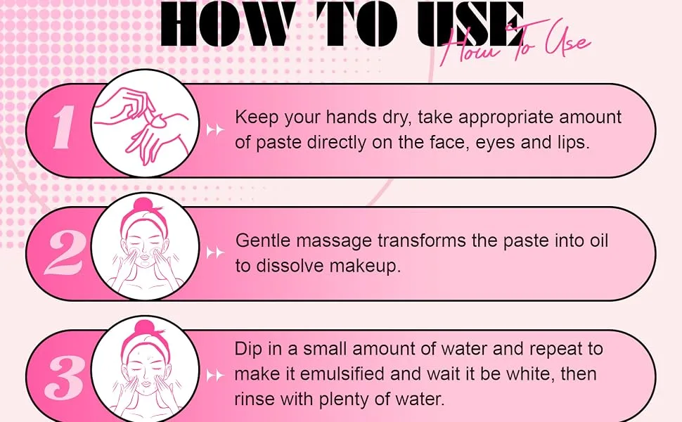 Makeup Remover Balm to Oil Lash Glue Remover Deeply Cleanses Soothes Calms Makeup Remover Cream for Makeup for Sensitive Skin Makeup Cleansing Balm(100ml) - 15-49Q
