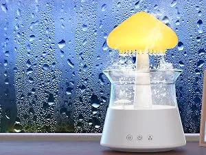 Diffuserlove Rain Cloud Humidifier Diffuser Water Drip Humidifier with Remote Waterfall Lamp Mushroom Humidifier Rain Sounds White Noise Humidifier Air Humidifiers for Bedroom Desk - humidifiser