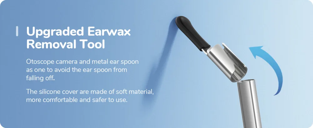 ScopeAround Otoscope for iPhone (No WiFi Needed) 3.9mm Ultra-Thin Ear Camera with 6 LED Lights Ear Wax Removal Kit Camera with Specula Protection Ear Wax Removal Tool Compatible with iPhone/Android - otoscope ear camera