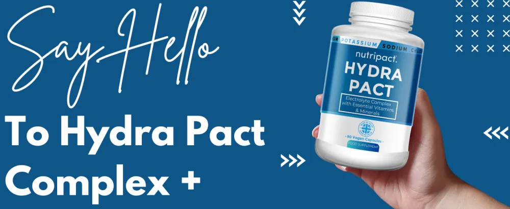Electrolytes Complex Plus Rehydration Fasting Hangover Keto Friendly Formula with Added Vitamins & Minerals 90 Vegan Capsules High Strength Electrolyte Supplement Hydra Pact by Nutripact - hydra pact