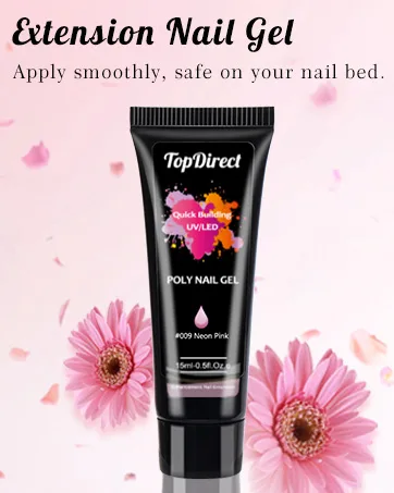 TopDirect Poly Nail Gel 8*15 ml Poly Gel Colours with White & Pink Liner Gel Nail Polish Builder Gel 100 False Nail Tips Base Top Coat Slip Solution Basic Manicure Tools Gift for Women Mix-2 - poly gel