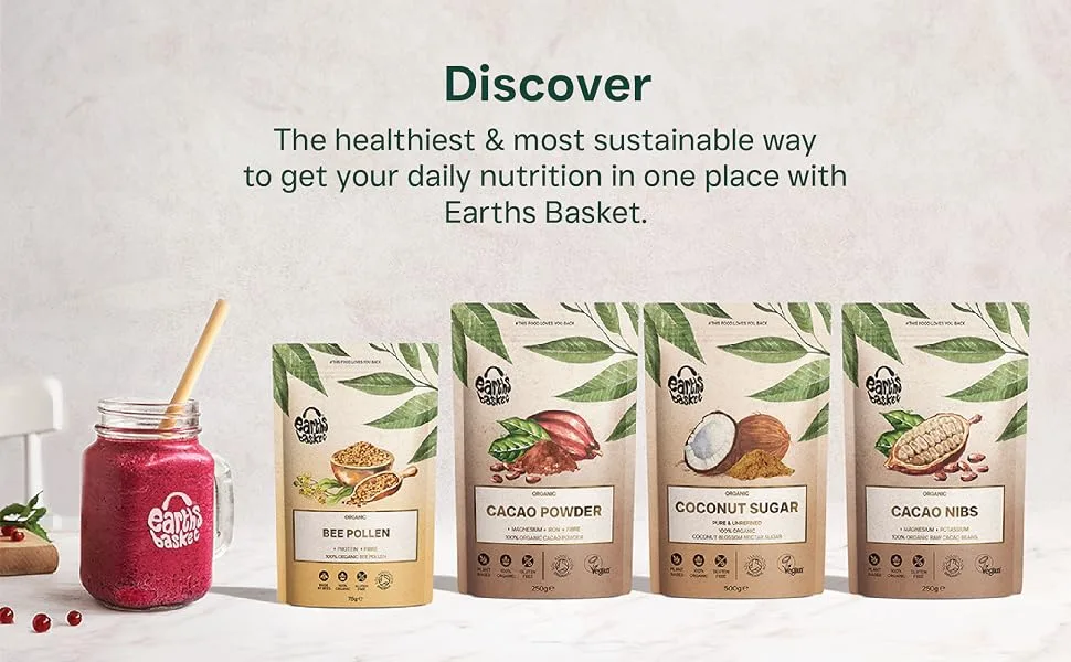 Earths Basket Organic Bee Pollen granules Raw & ethically harvested 75g - Discover Earths Basket