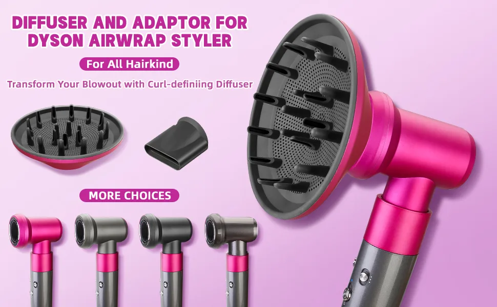 YTCHYYSK Diffuser Attachment Compatible with Dyson Airwrap and Adaptor Converting Styler To Hair Dryer Rose Diffuser and Adaptor - diffuser