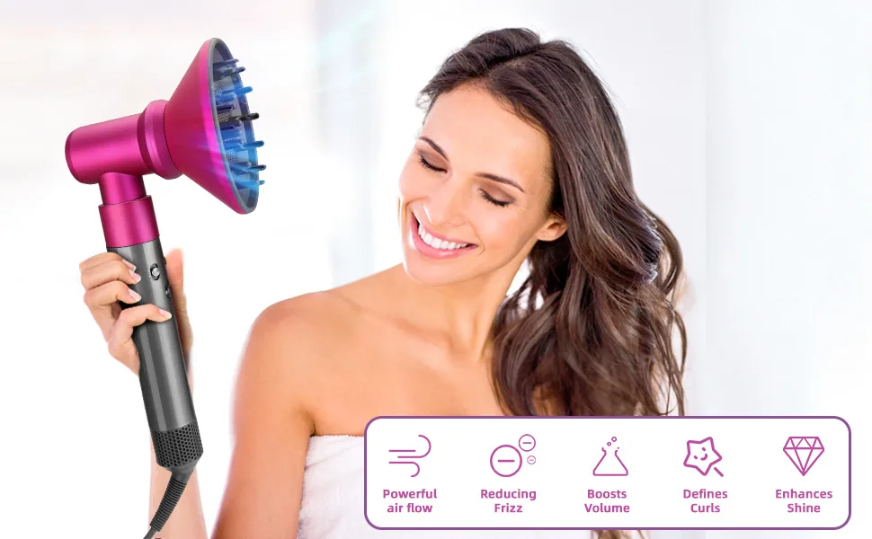 YTCHYYSK Diffuser Attachment Compatible with Dyson Airwrap and Adaptor Converting Styler To Hair Dryer Rose Diffuser and Adaptor - diffuser