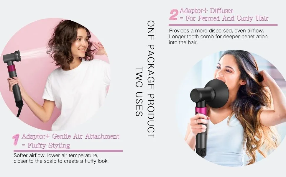 YTCHYYSK Upgraded Diffuser Attachment and Adaptor Replacement for Dyson Airwrap Converting Styler To Hair Dryer Gift for Women Girls (Light Gray) - dyson airwrap diffuser attachment