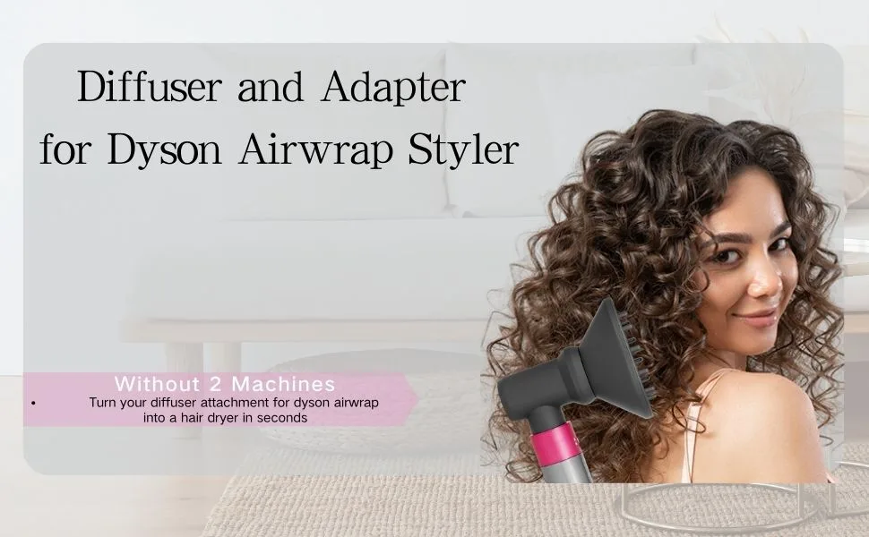 YTCHYYSK Upgraded Diffuser Attachment and Adaptor Replacement for Dyson Airwrap Converting Styler To Hair Dryer Gift for Women Girls (Light Gray) - dyson diffuser attachment