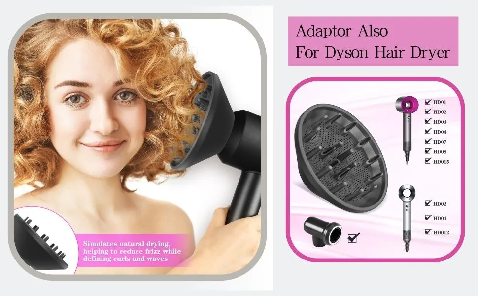 YTCHYYSK Upgraded Diffuser Attachment and Adaptor Replacement for Dyson Airwrap Converting Styler To Hair Dryer Gift for Women Girls (Light Gray) - dyson diffuser attachment