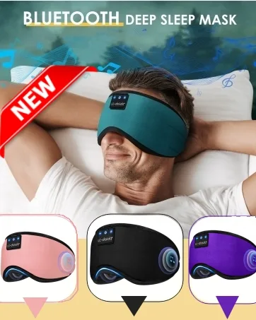 LC-dolida Bluetooth Sleep Mask Headphones 3D Deep Eye Mask with Headphones Breathable Sleeping Mask for Side Sleeper Zero Eye Pressure Adjustable Eye Covers for Travel/Night Shift/Nap 3d Purple - sleep mask sleeping headphones