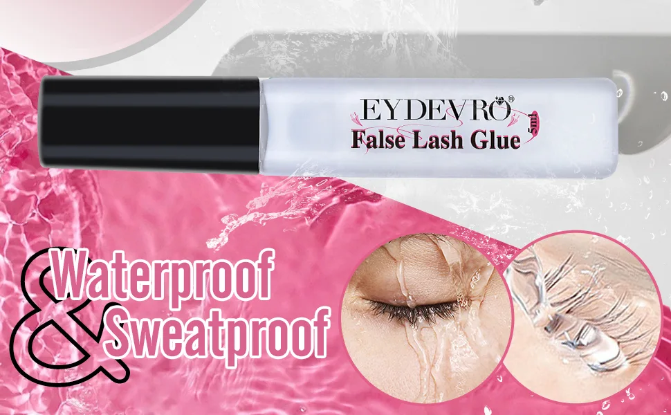 Lash Glue Strong Hold False Eyelash Glue Adhesive Waterproof Lash Glue Alcohol Free Lash Adhesive for Strip Lashes by EYDEVRO - 28-31E